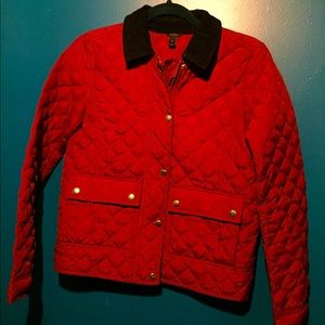 XS J Crew Red padded jacket